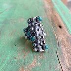 Sterling Silver Holy Spirit Turquoise Cross Ring