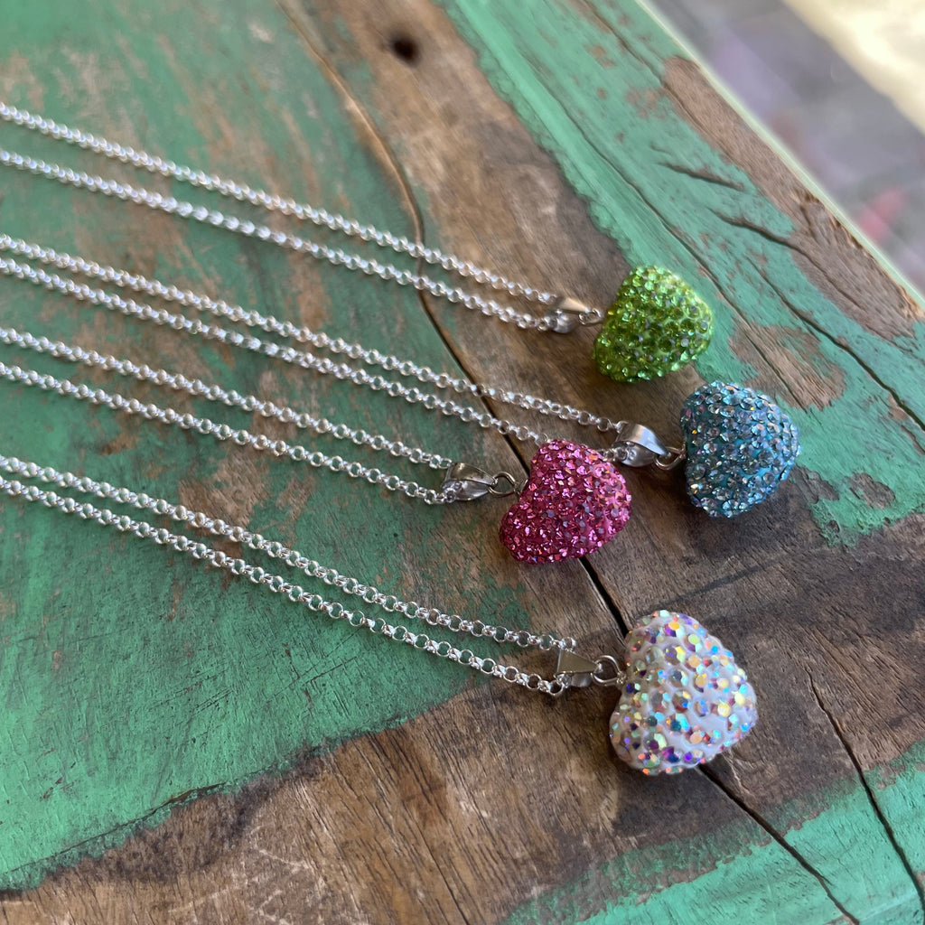 Austrian Crystal Heart on Sterling Silver Chain