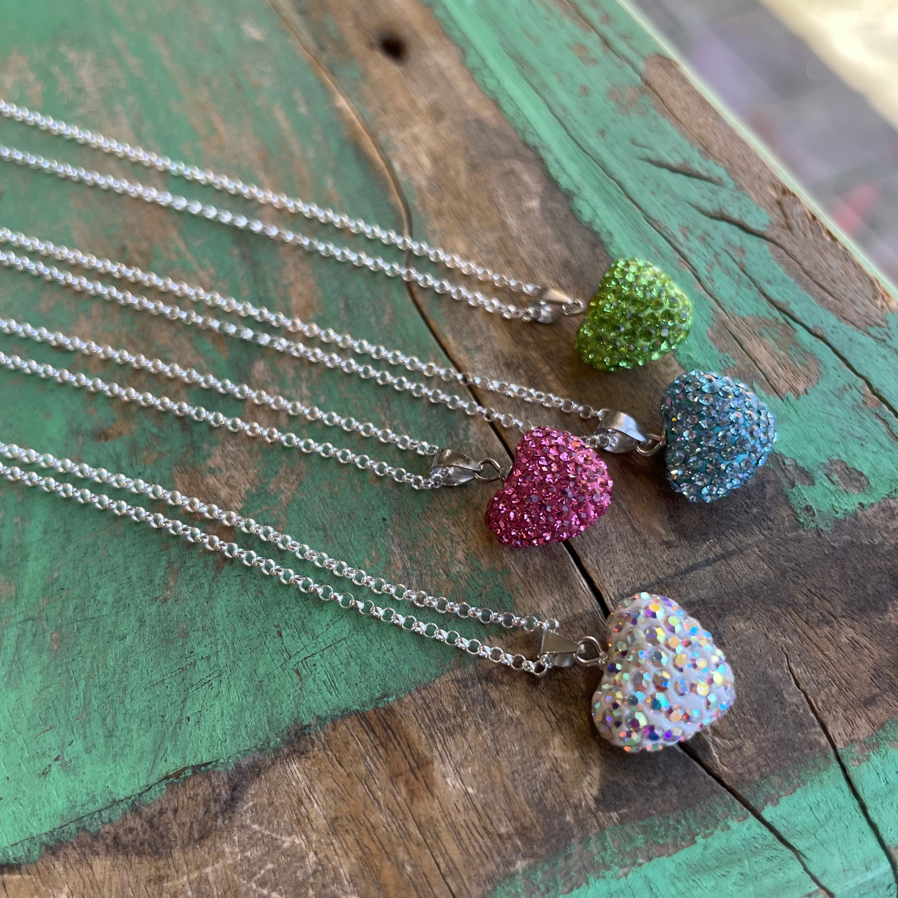 Austrian Crystal Heart on Sterling Silver Chain