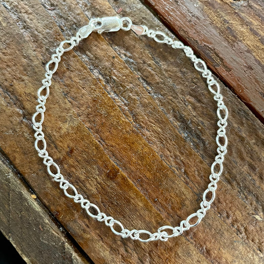 Sterling Silver Figure 8 Charm Bracelet
