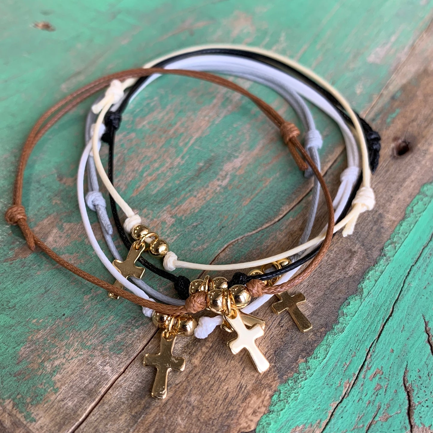 Adjustable Dangle Cross Bracelet