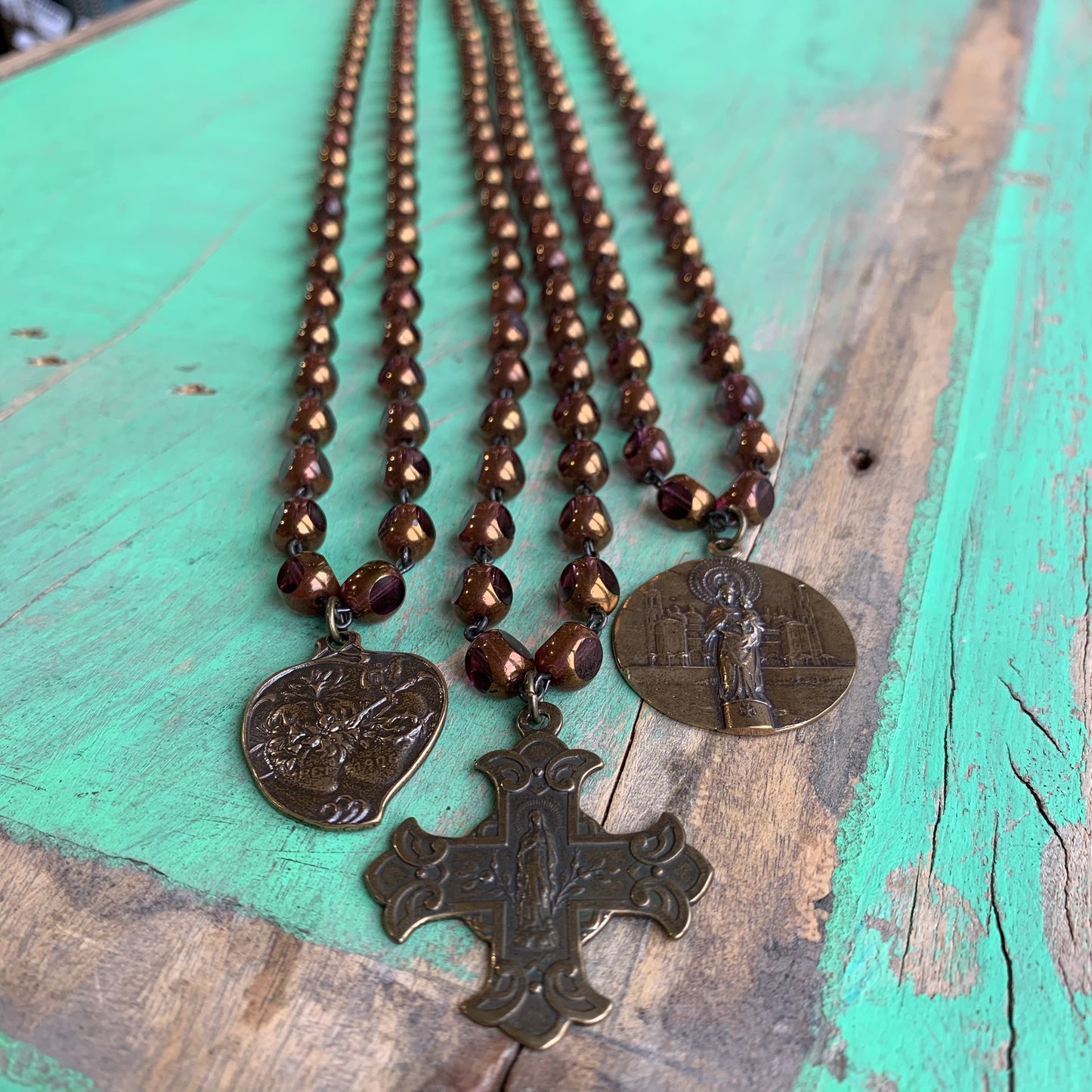 Bronze and Plum Faith Necklace