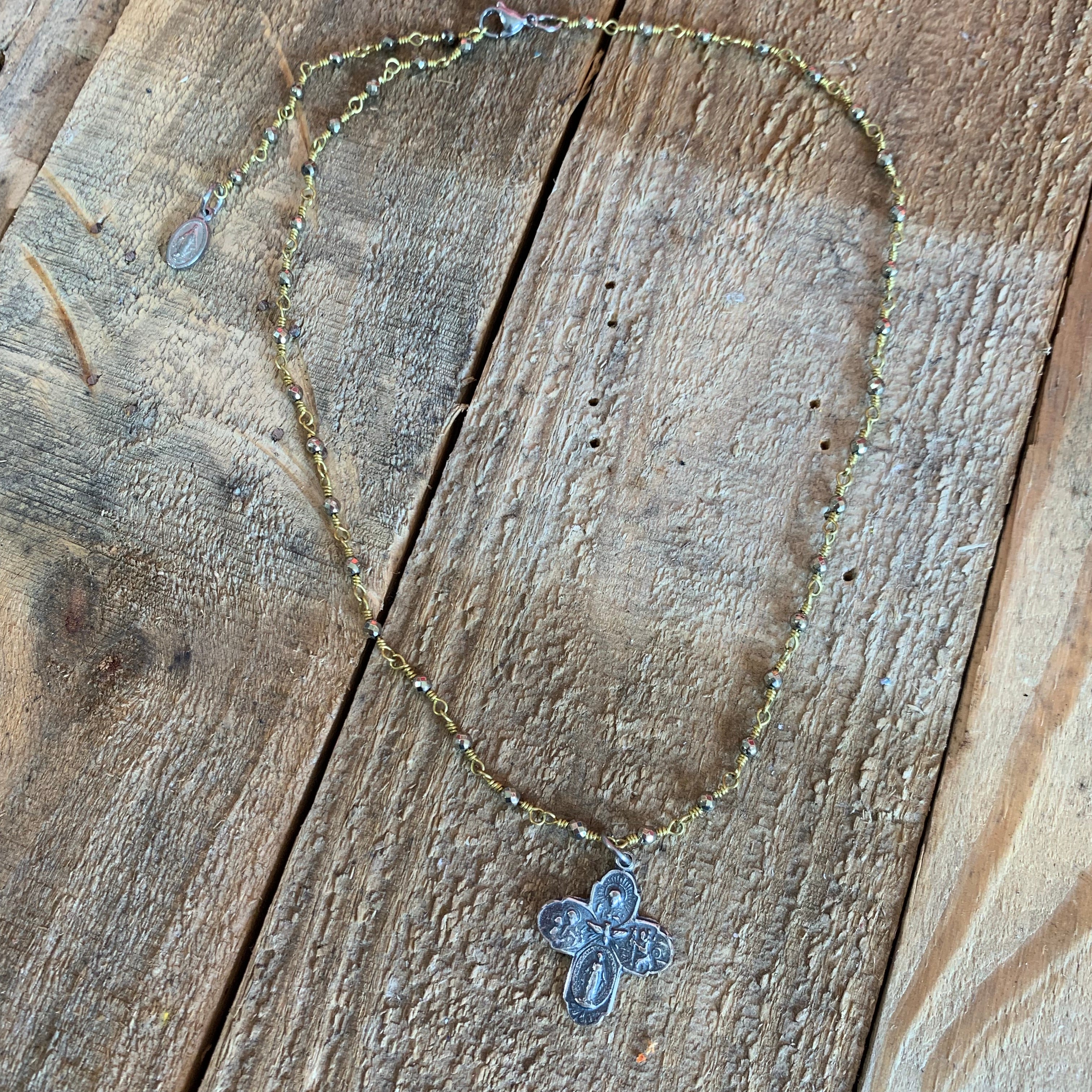Two Toned Hematite Adjustable Faith Necklaces