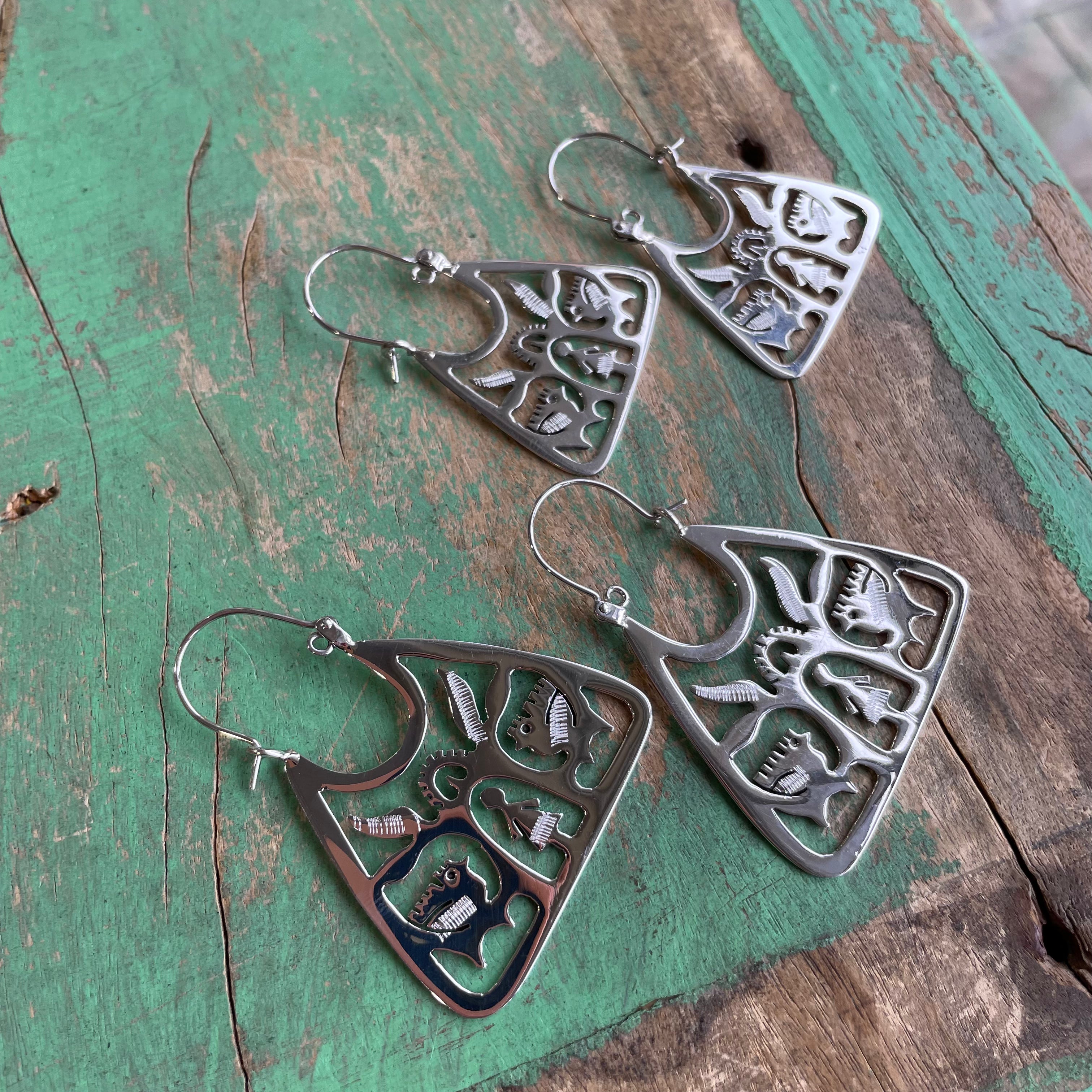Purse Shaped Tree of Life Earrings