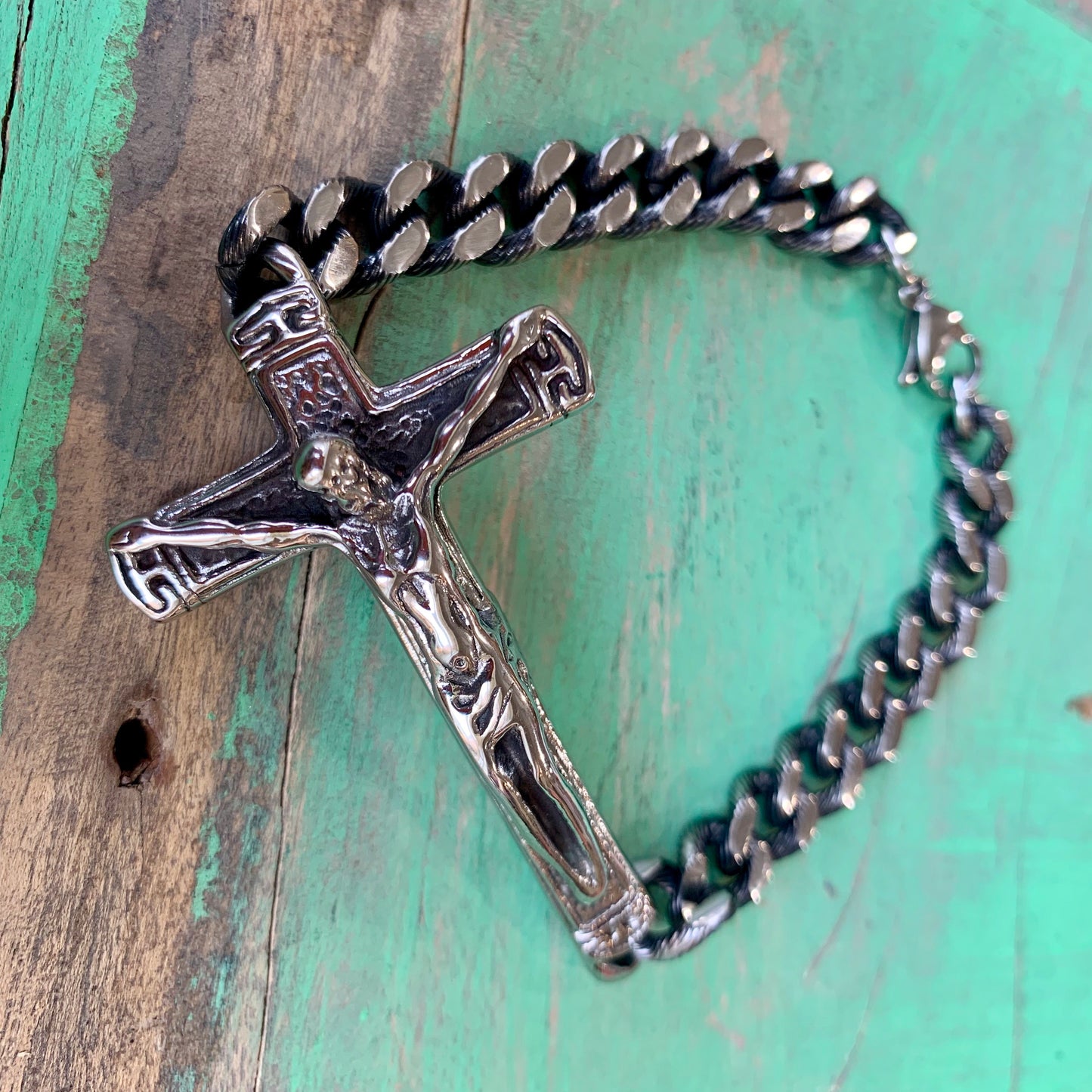 Stainless Steel Crucifix Bracelet
