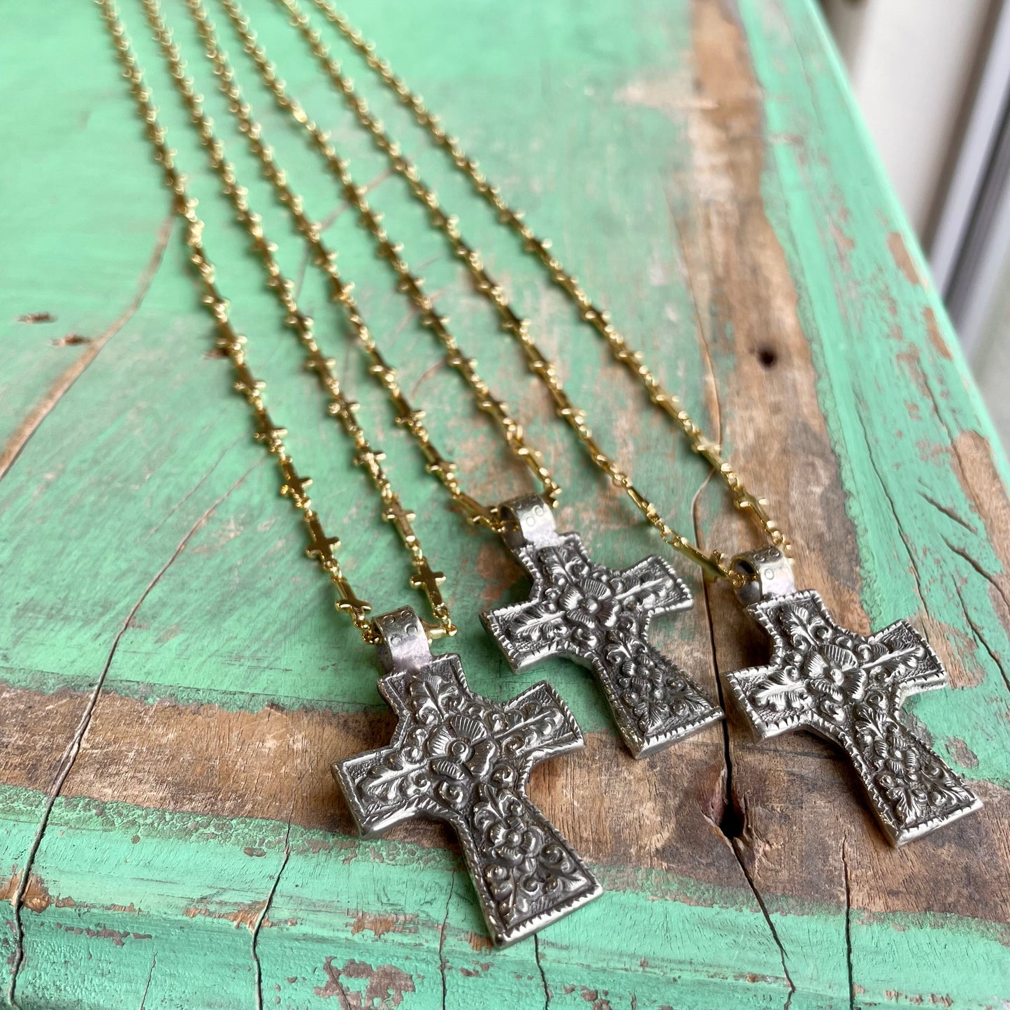 Lots of Crosses Long Necklace