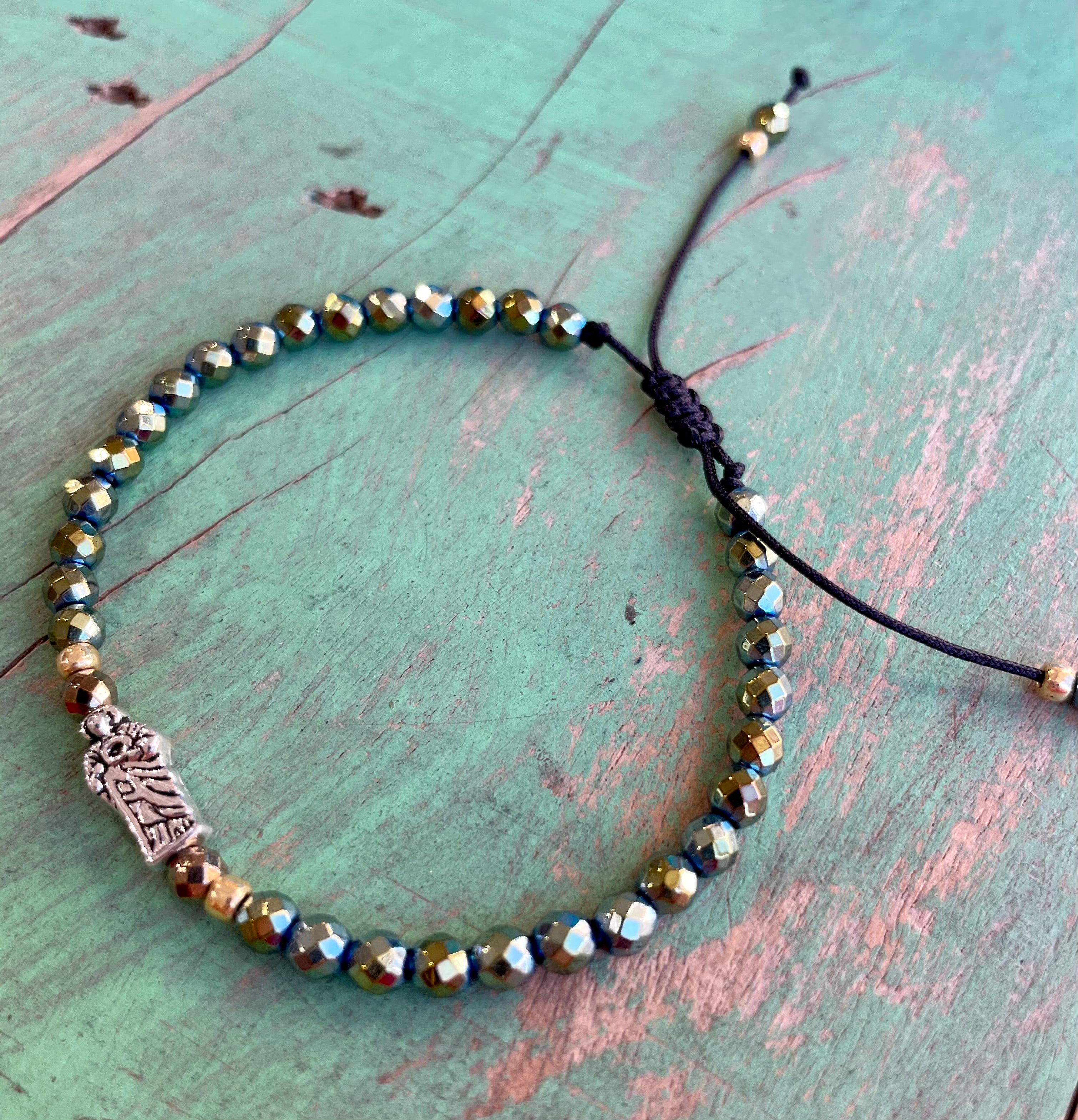 Green Hematite St Jude Bracelet