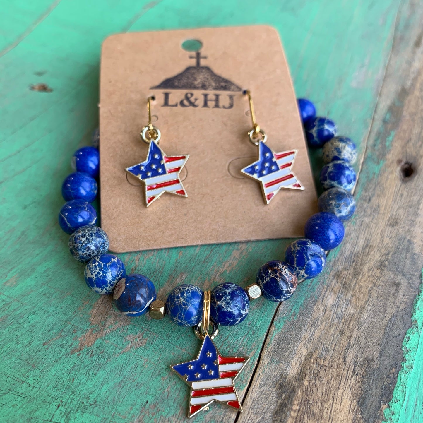 God Bless the USA Bracelet and Earrings