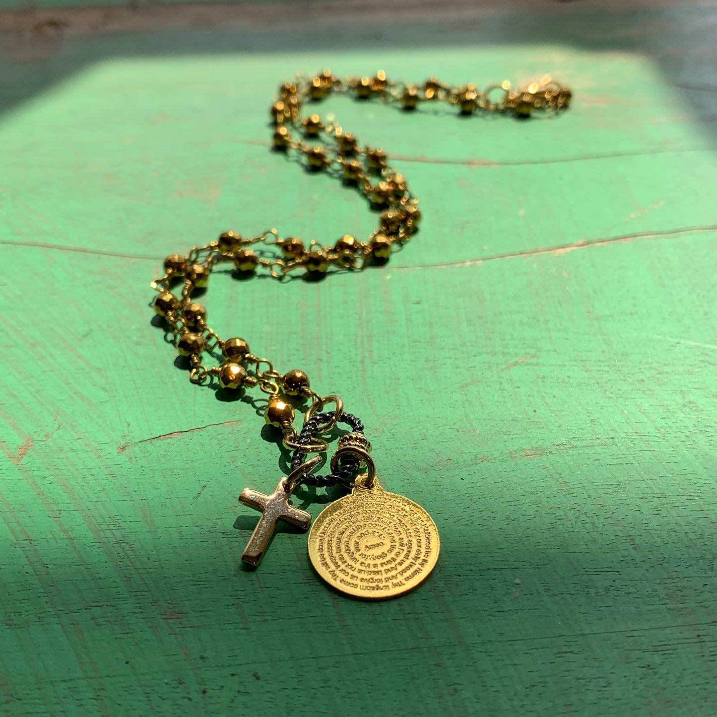 Our Father Prayer Necklace and Earrings