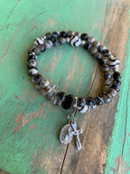 Rosary Wrap Bracelet with Gold Accents