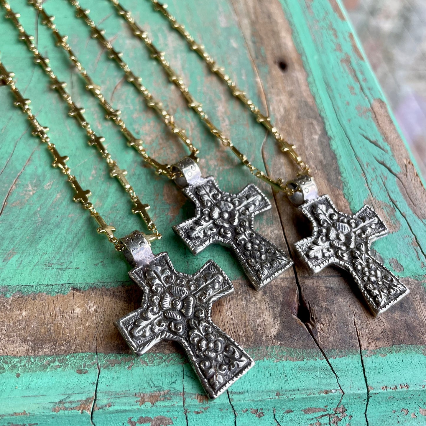 Lots of Crosses Long Necklace