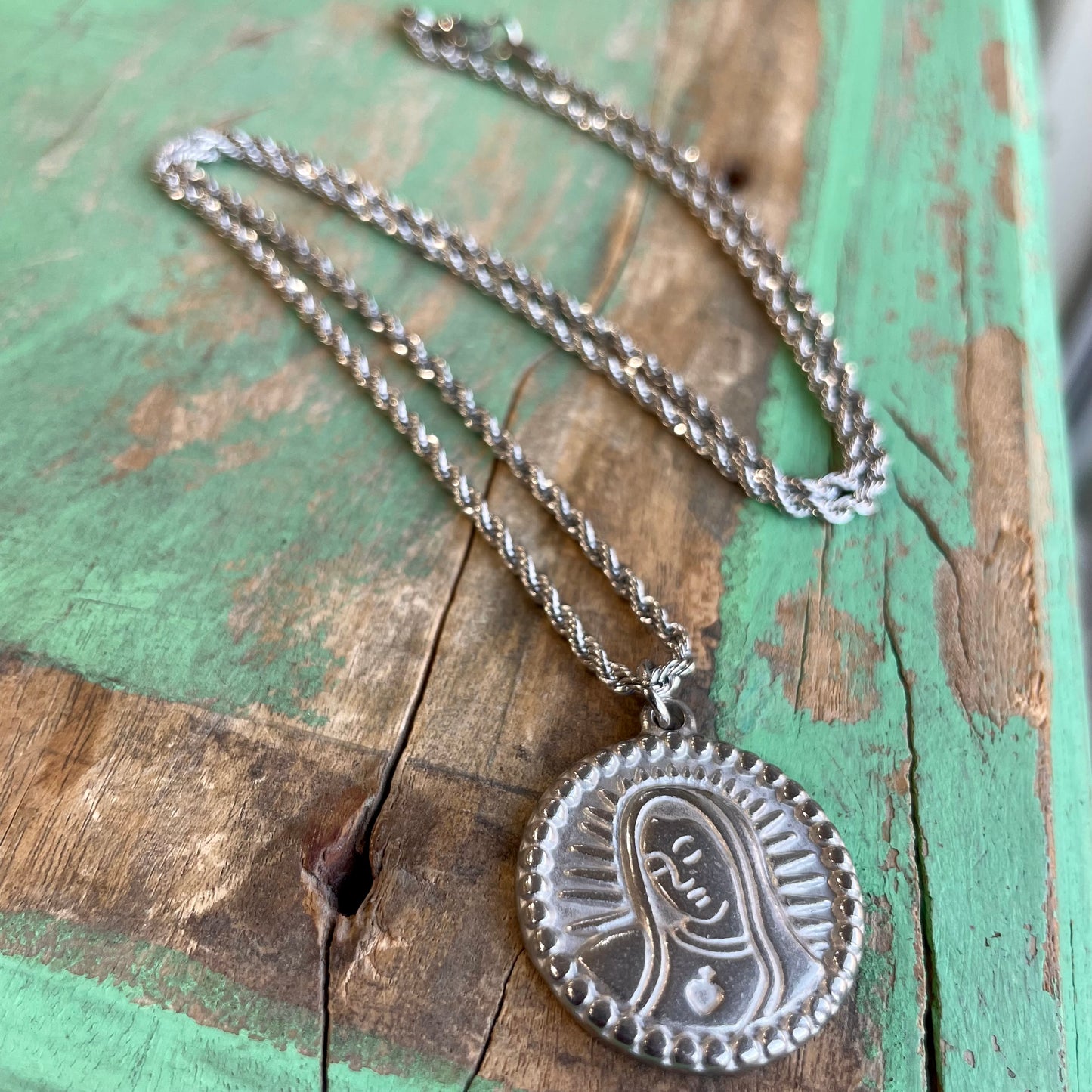 Stainless Steel OLG Rope Chain and Earrings