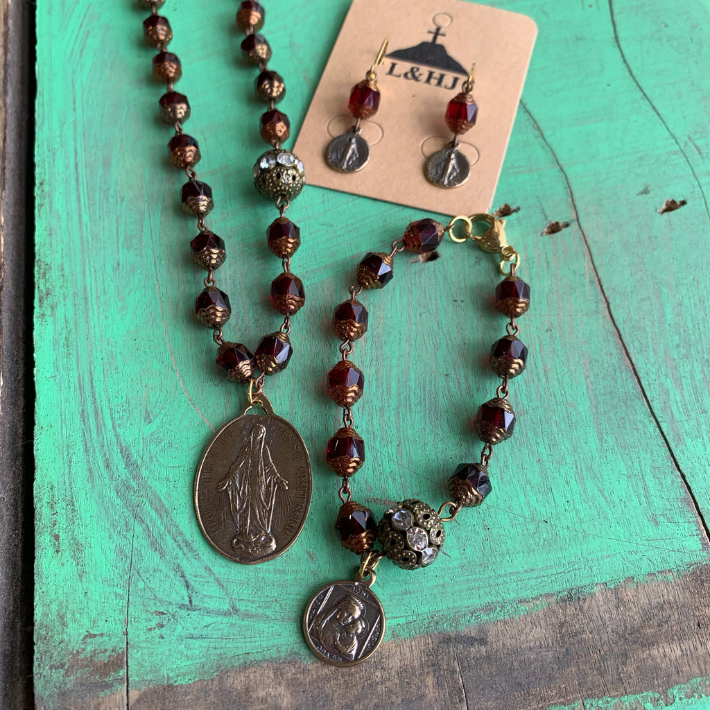 Miraculous Medal Red Set