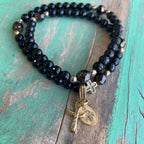 Rosary Wrap Bracelet with Gold Accents