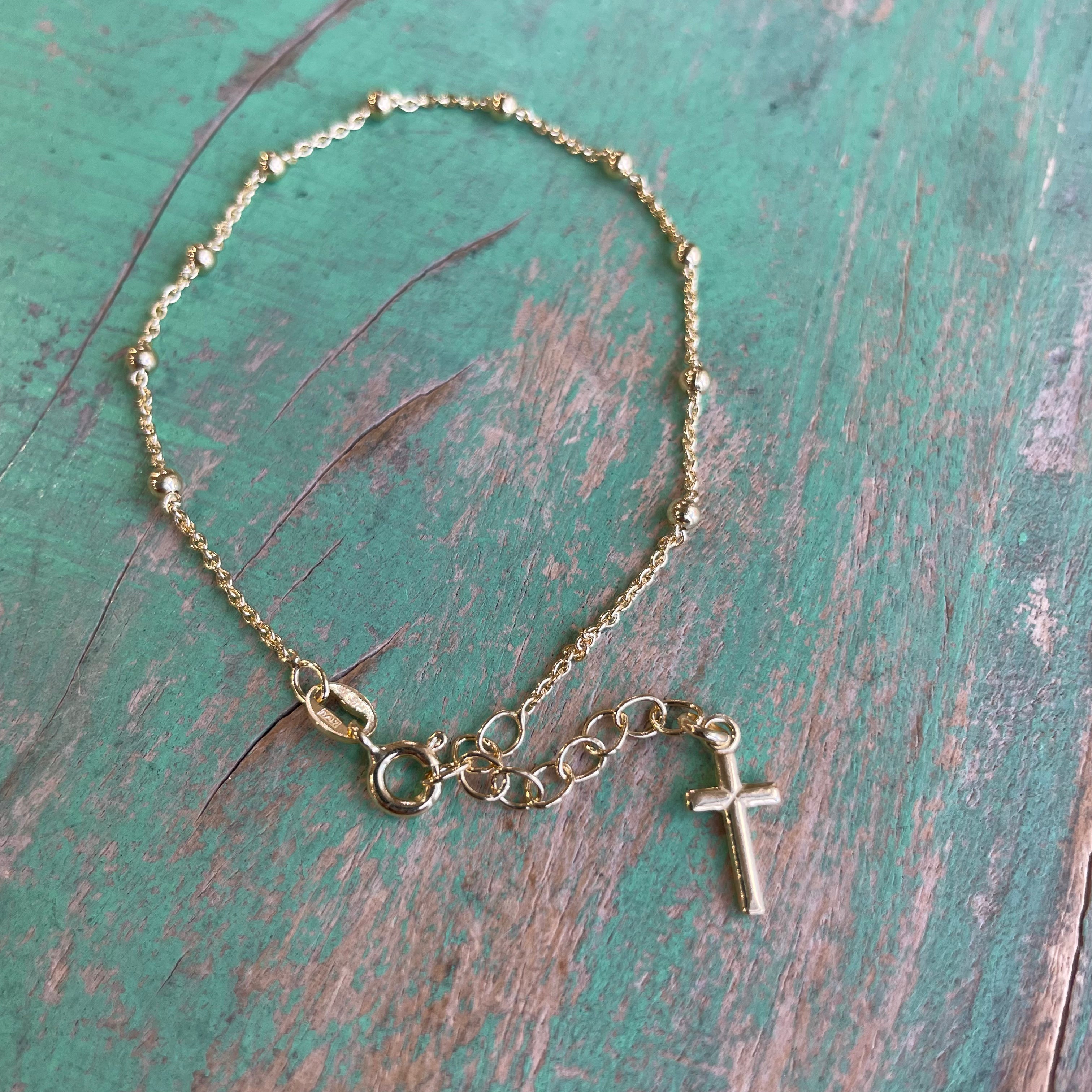 Sterling Silver 2mm Rosary Bracelet