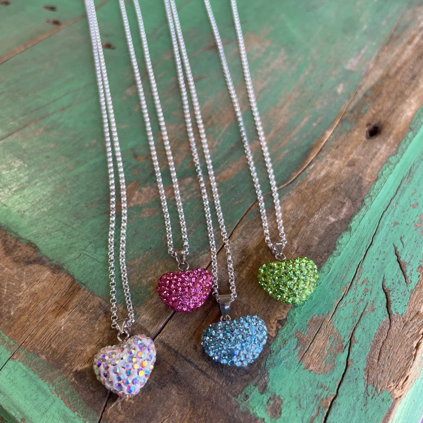 Austrian Crystal Heart on Sterling Silver Chain