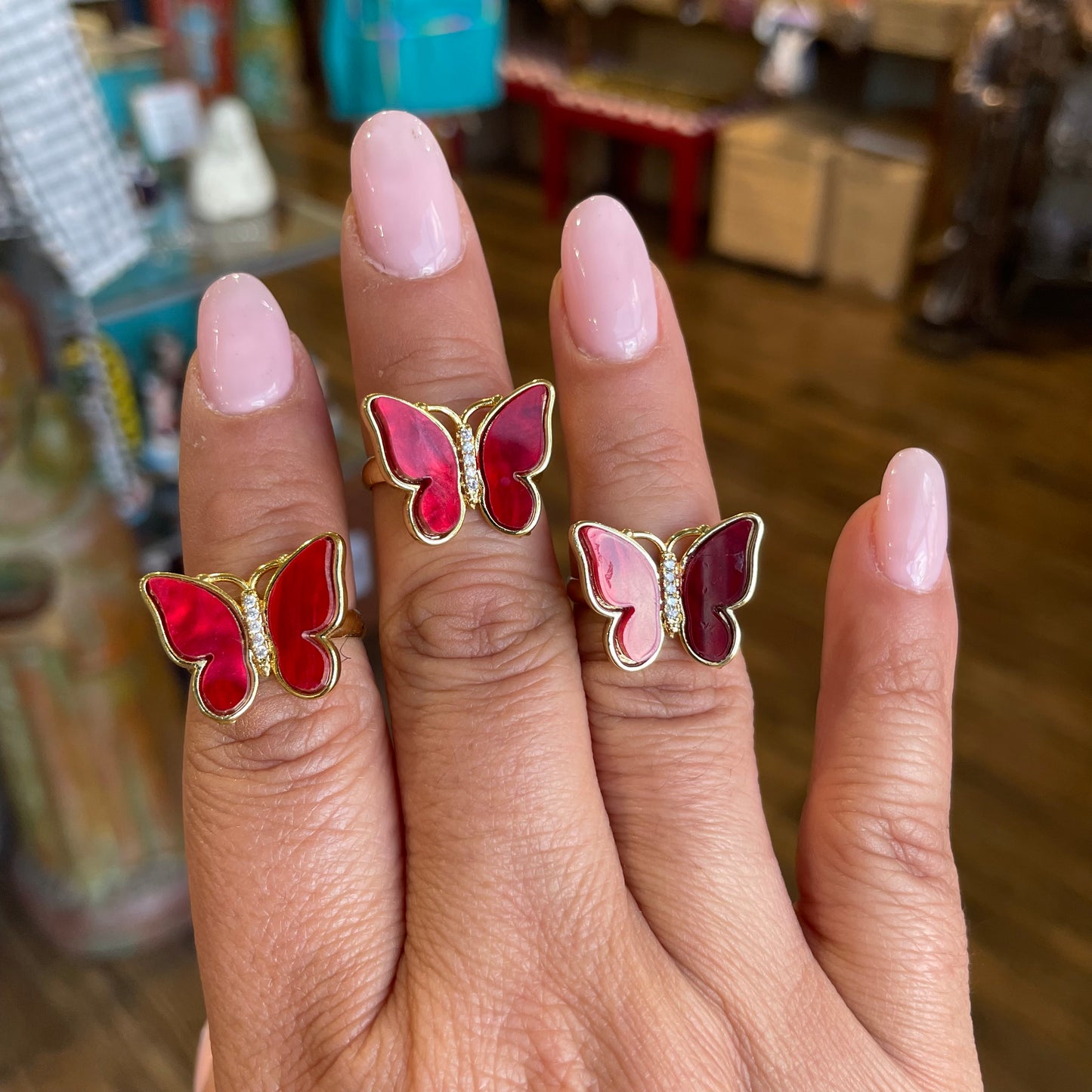 Butterfly Adjustable Gold Rings