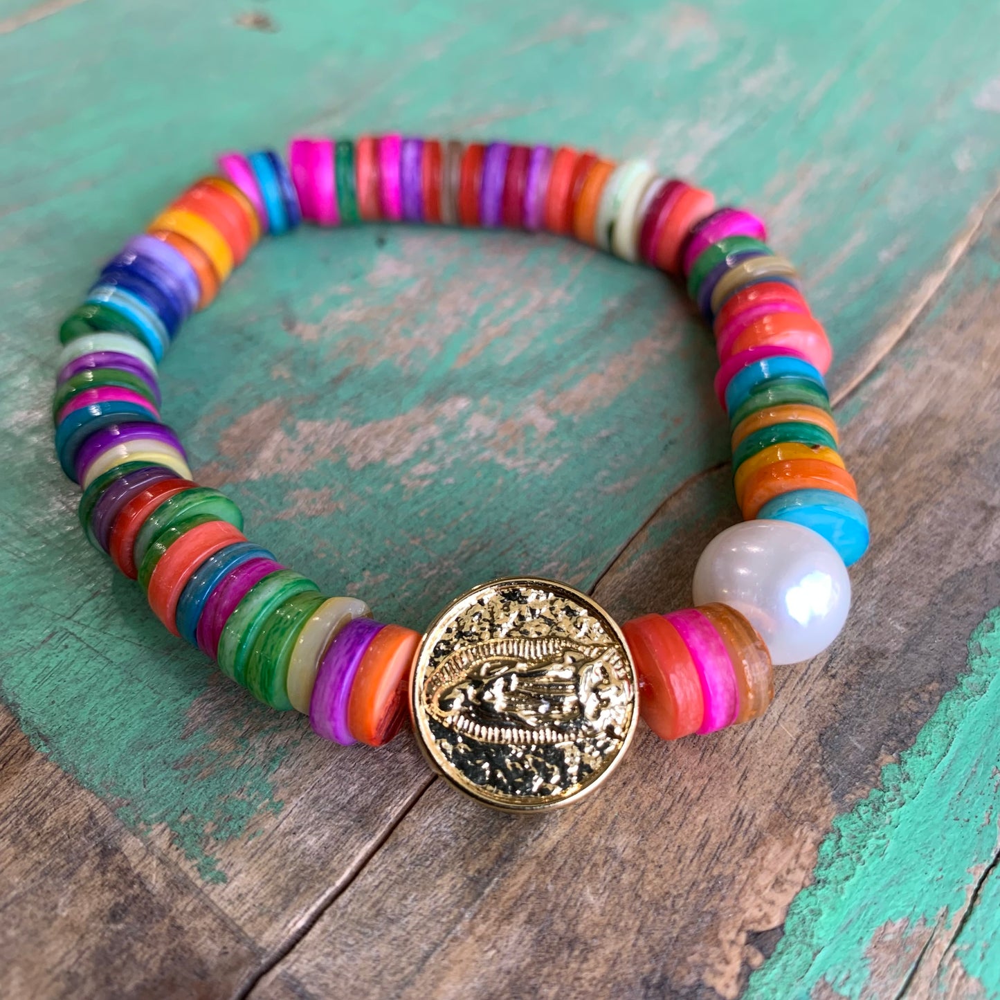 Heishi Shell and Pearl OLG Bracelet