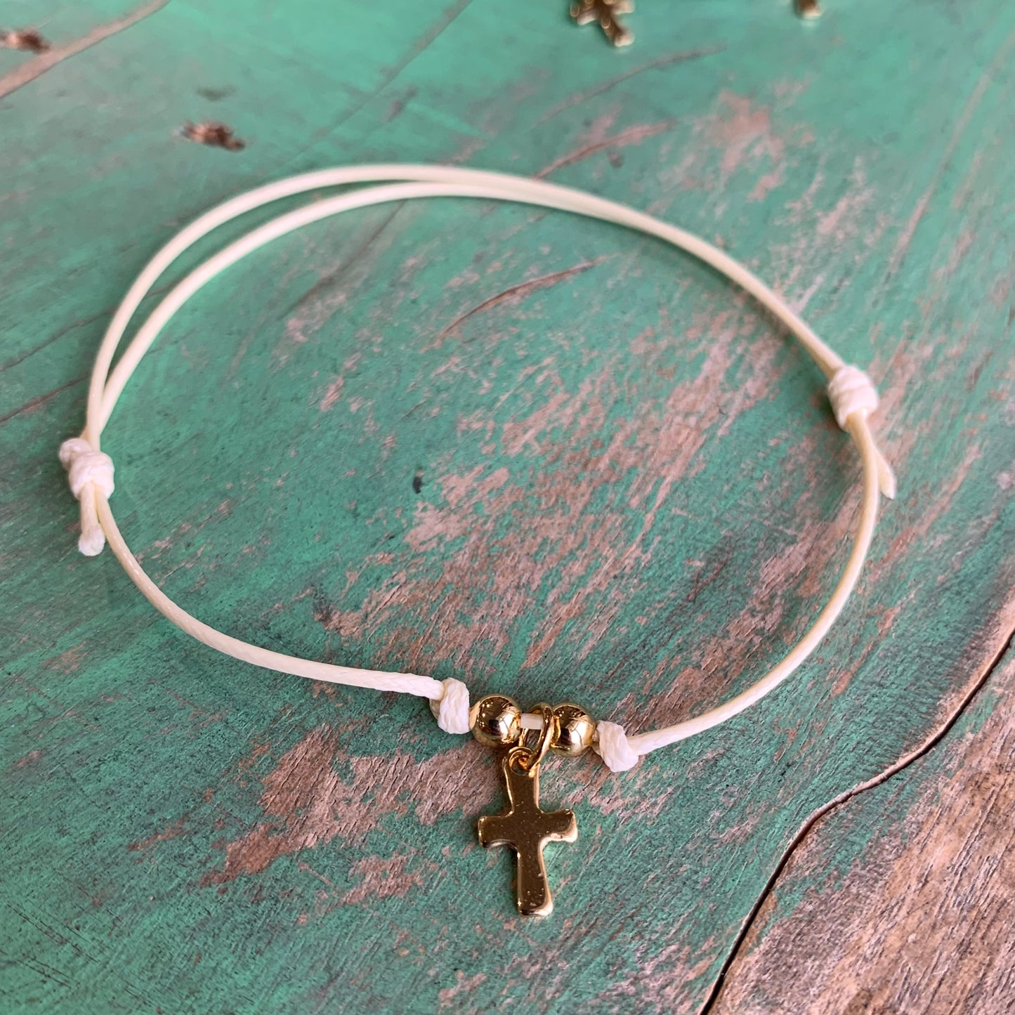 Adjustable Dangle Cross Bracelet
