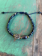 Navy Miraculous Medal Adjustable Bracelet