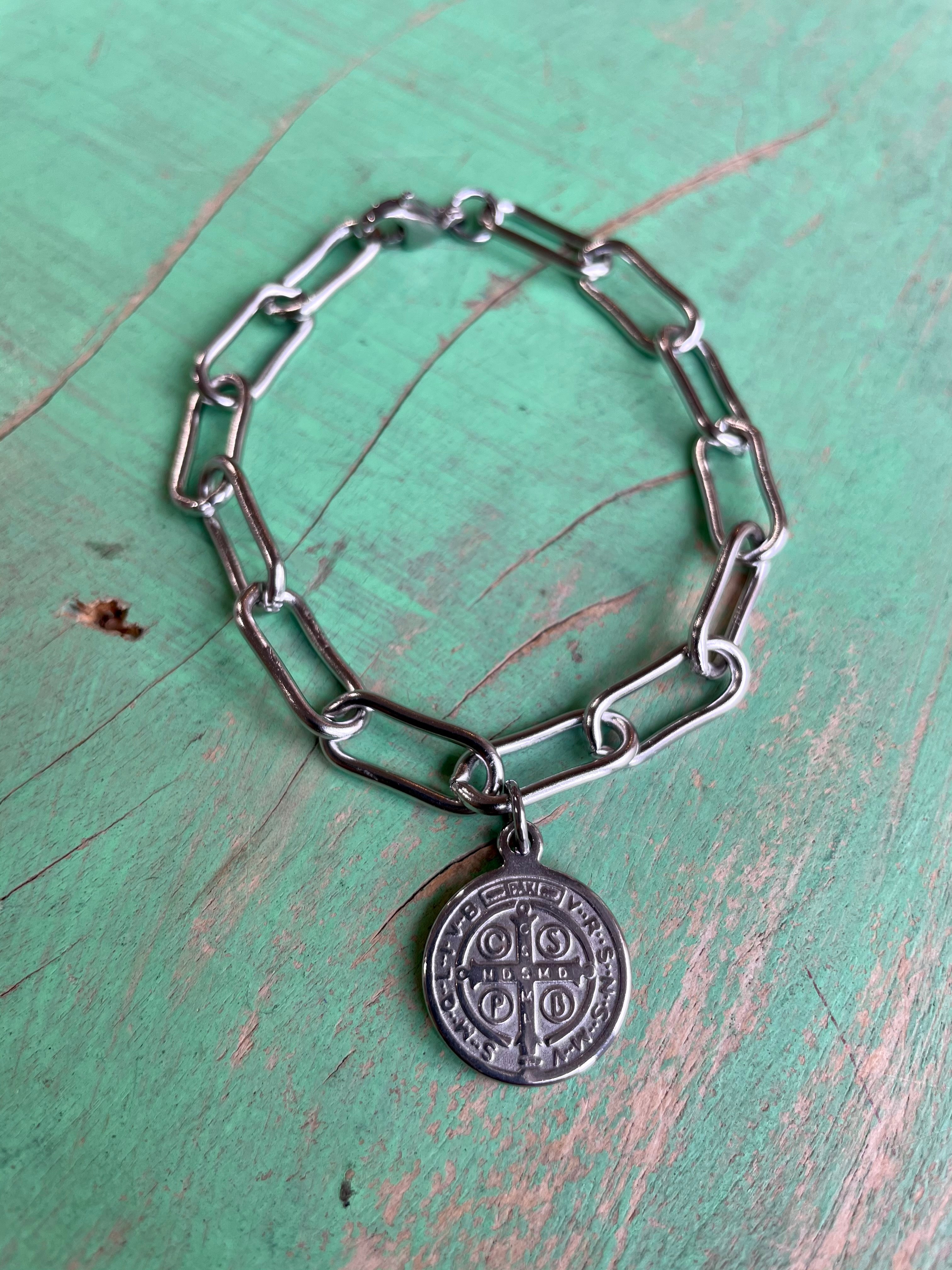 Silver Paper Clip St Benedict Big Link