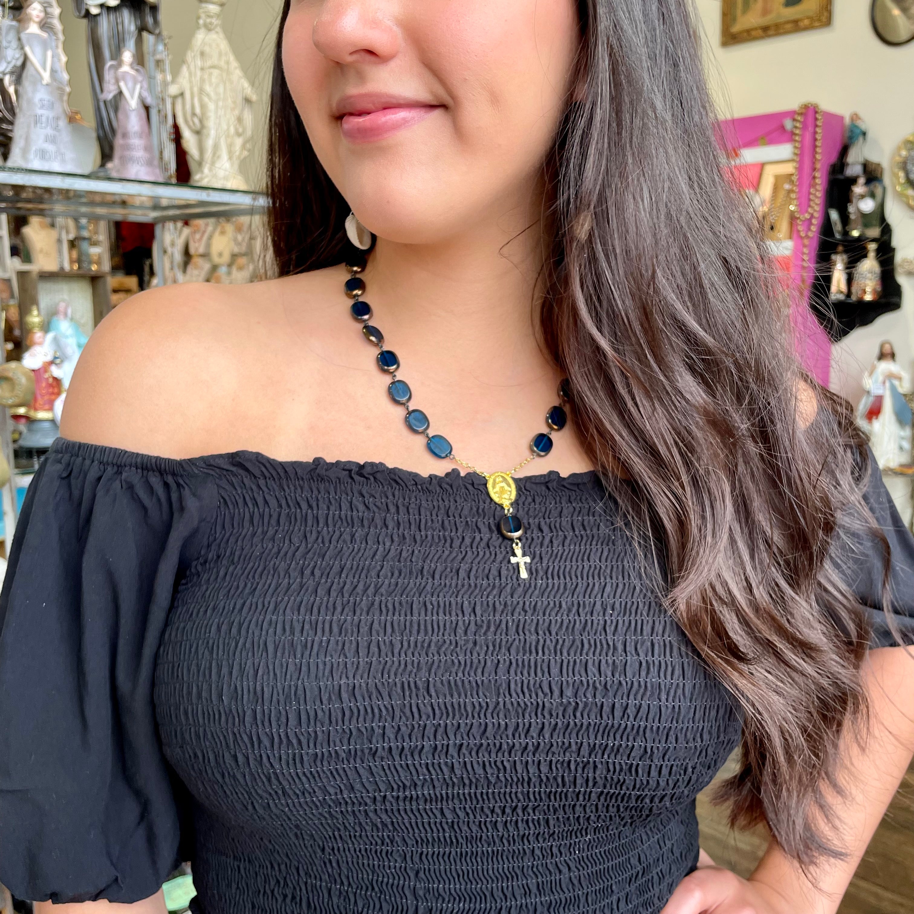 Rosary inspired necklace shop