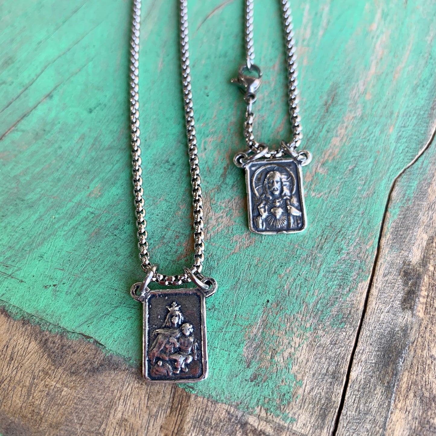 Long Silver Scapular