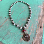 Cross Drop Pearl Necklace Necklace and Earrings