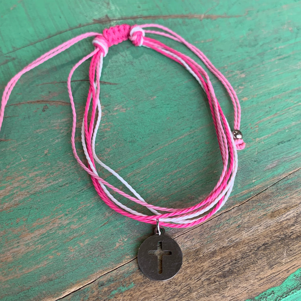 Six Cord Cross Bracelet