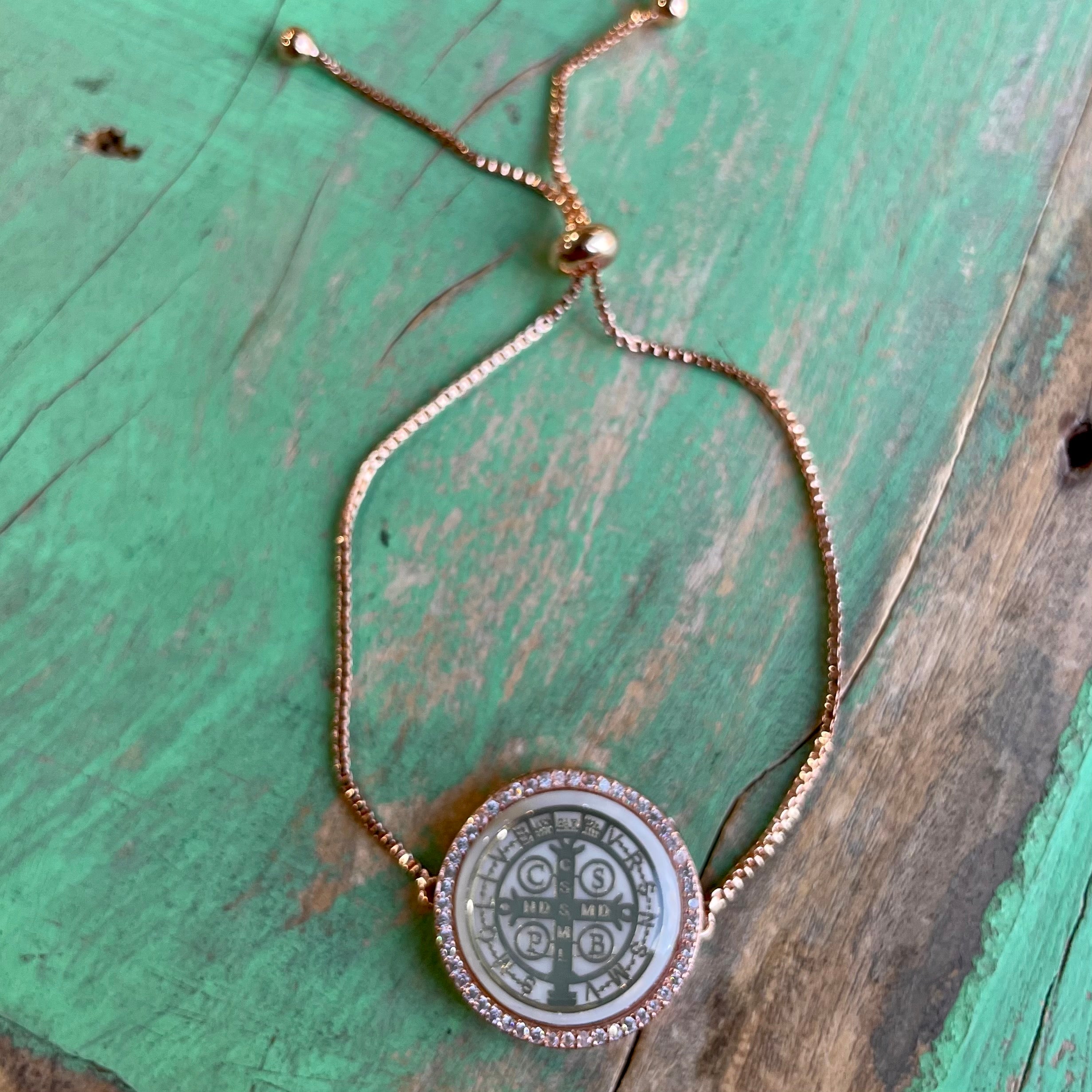 Mother of Pearl St. Benedict Adjustable Bracelet