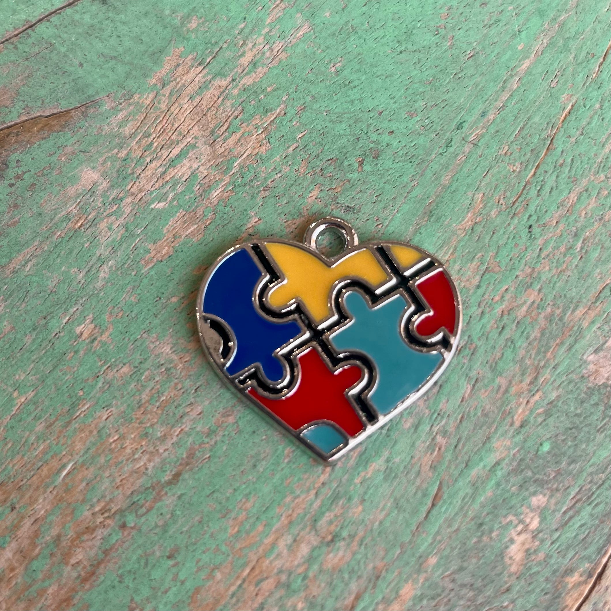 Autism Cross, Heart and Round Charms