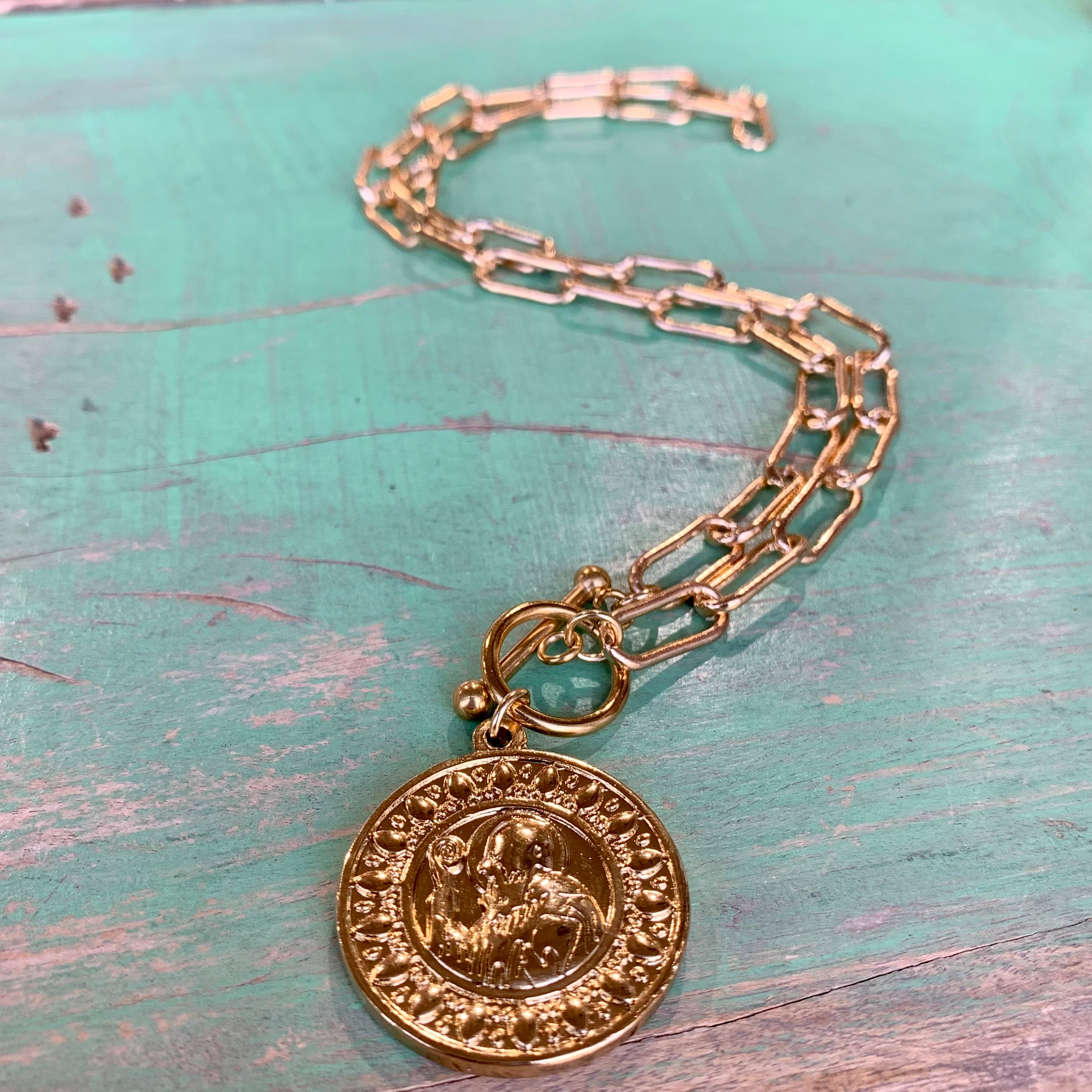 Big Paperclip St Benedict Necklace and Bracelet