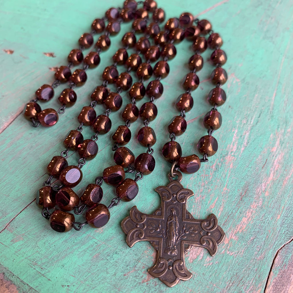 Bronze and Plum Faith Necklace