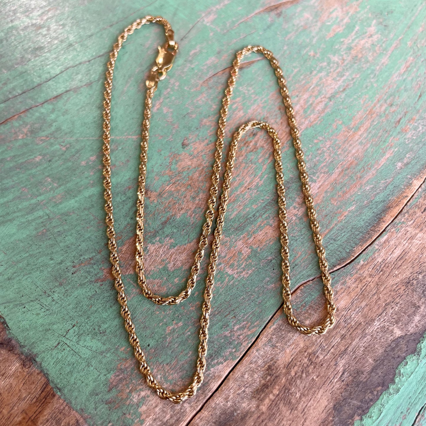 Gold Plated Sterling Silver Rope Chain