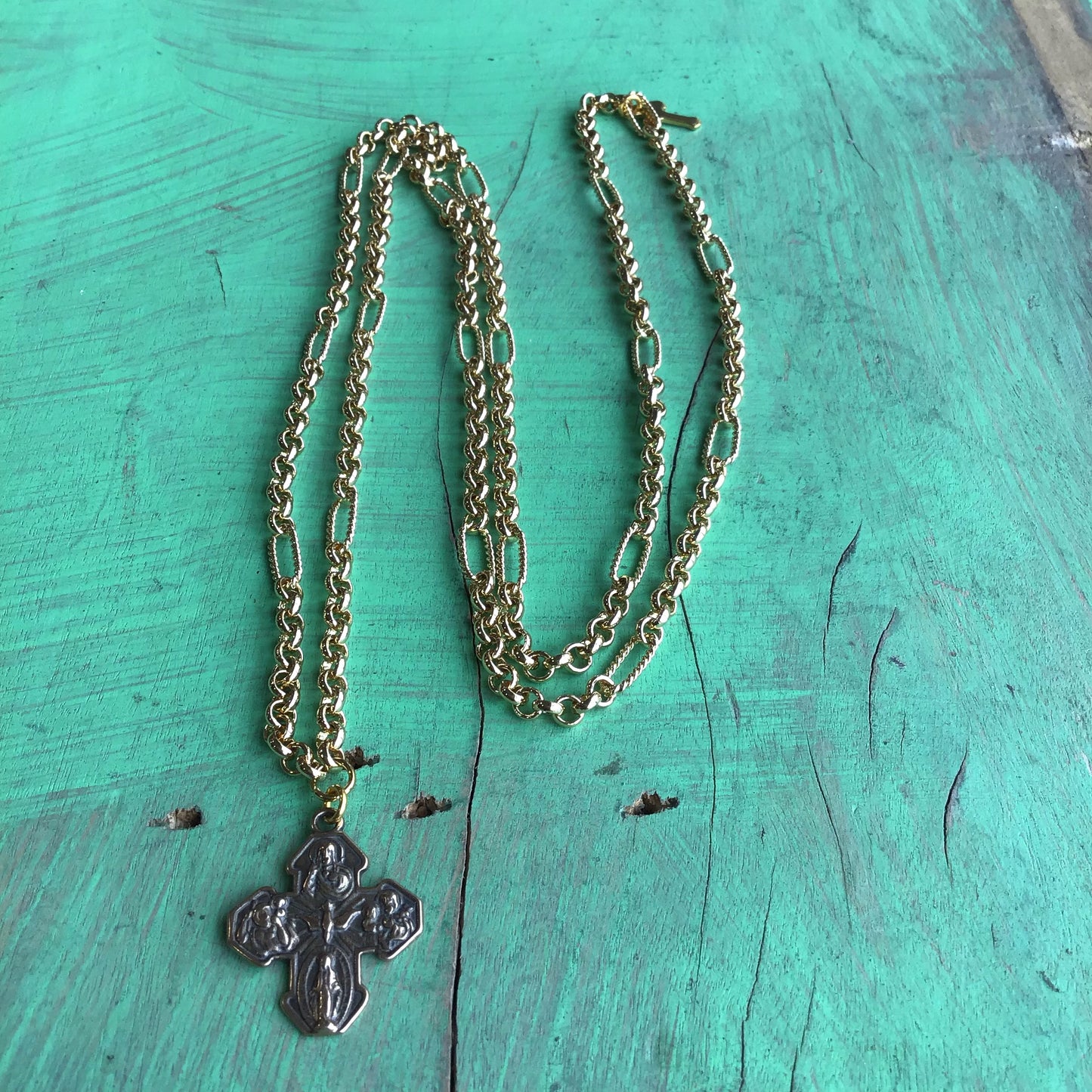 Long Gold Faith Necklace