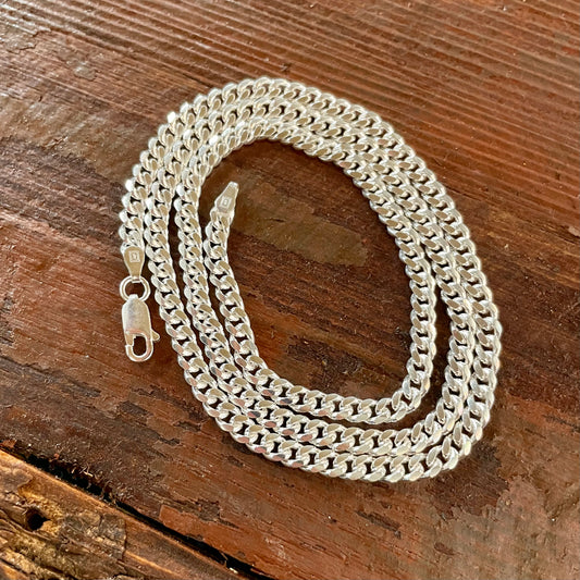 Sterling Silver 6 Sided Curb Chain Necklace