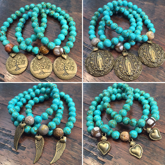Turquoise & Bronze Bracelets