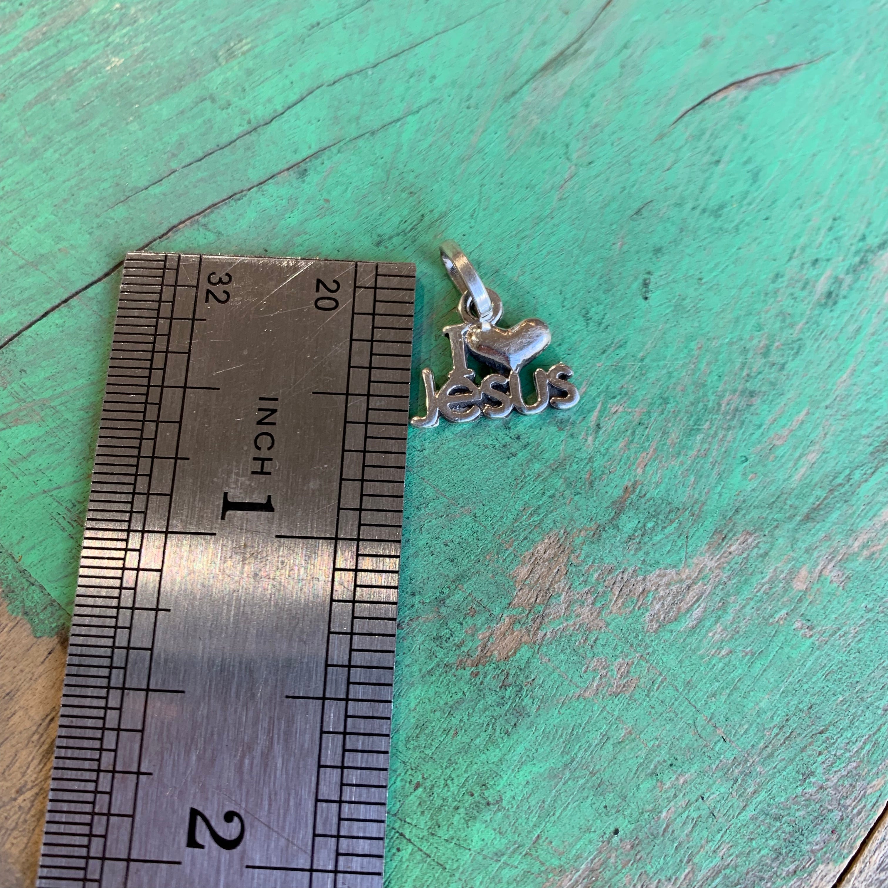 Sterling Silver I Love Jesus Charm