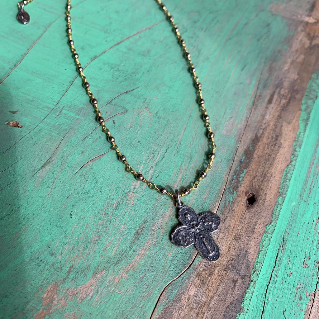 Two Toned Hematite Adjustable Faith Necklaces