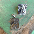 Sterling Silver Rectangular OLG Pendant and Ring
