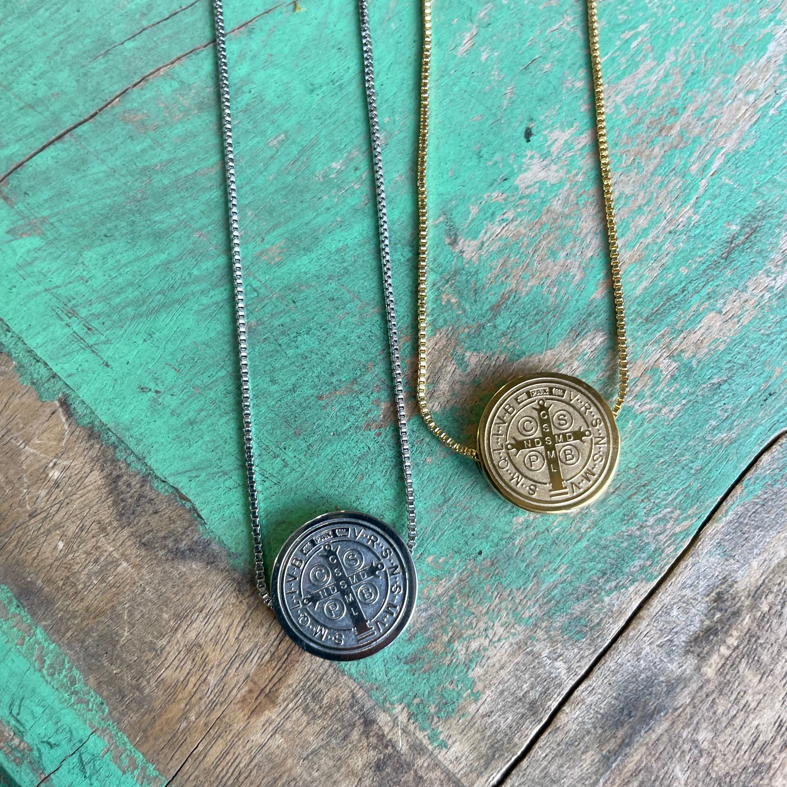 Adjustable St Benedict Slider Necklace