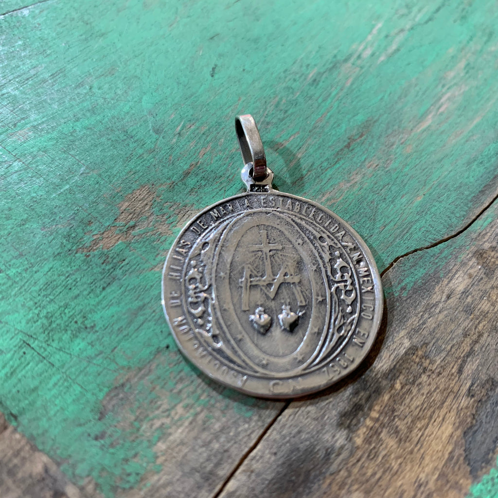 Round Miraculous Medal Sterling Silver