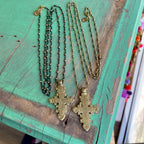 Linked Hematite Ethiopian Cross Necklace