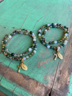 Rosary Wrap Bracelet with Gold Accents