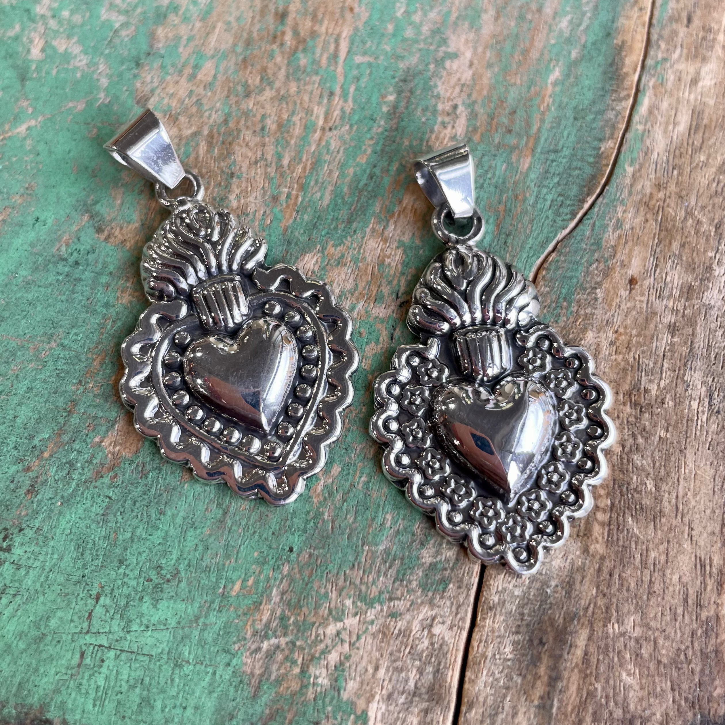 Sacred Heart Dots Earrings and Pendant