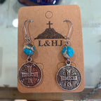 Aqua and Silver Earrings