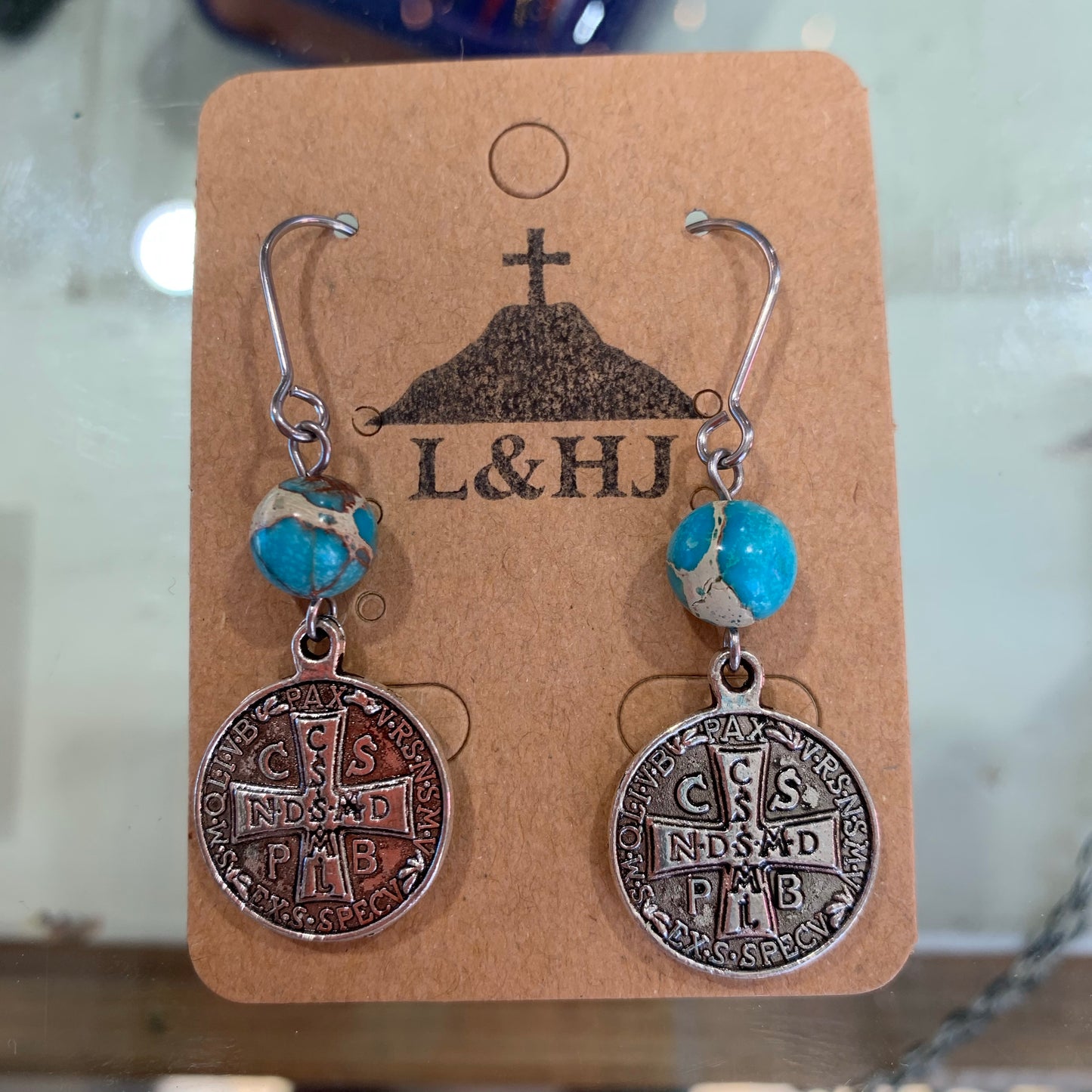 Aqua and Silver Earrings