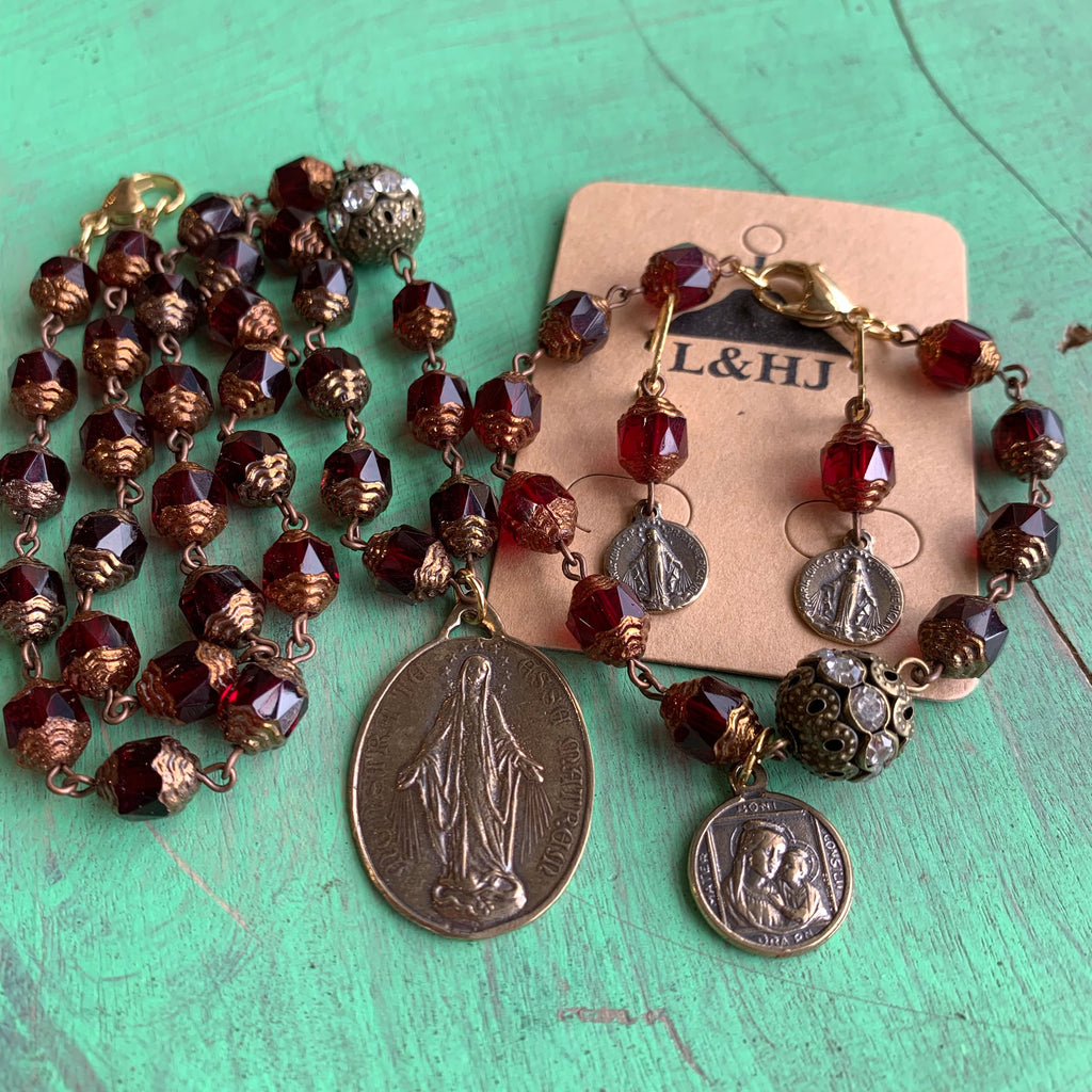 Miraculous Medal Red Set