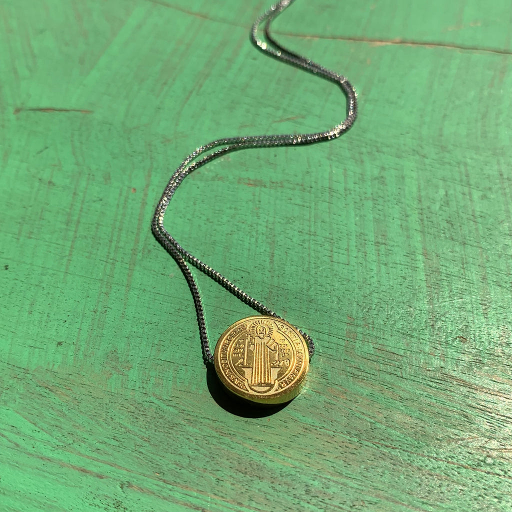 Adjustable St Benedict Slider Necklace