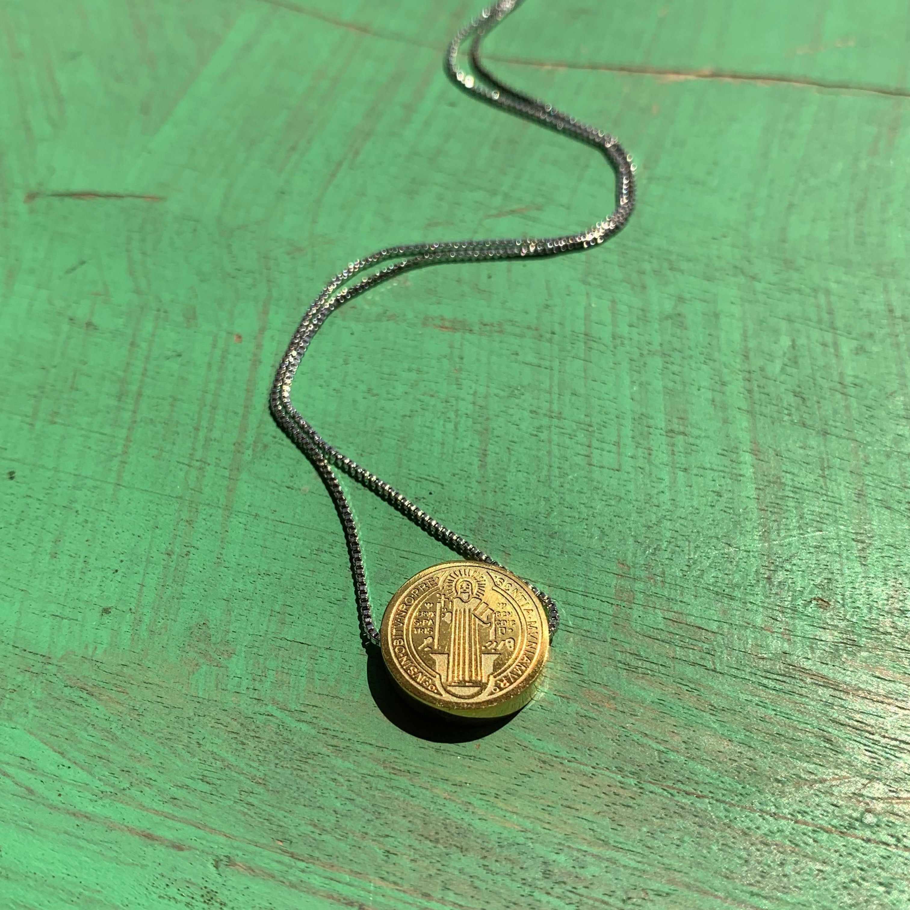 Adjustable St Benedict Slider Necklace